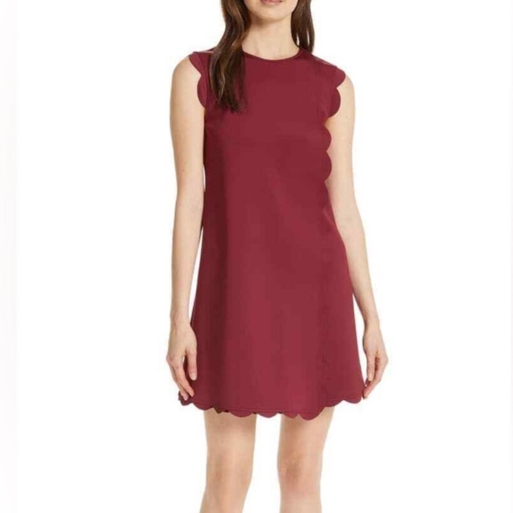 Ted Baker London Jasmint Scallop Overlay Dress Size 4 Large